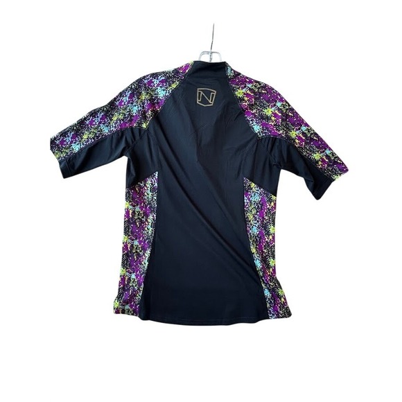 Noble Outfitters Womens Quarter Zip Performance Top Black Multi Color  Med - Picture 6 of 7